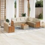 Juego de sofás jardín con cojines beige 10 pzas ratán sintético de , Conjuntos de jardín - Ref: Foro24-3260189, Precio: 721,6...