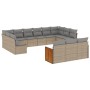 Set sofás de jardín con cojines 13 pzas ratán sintético beige de , Conjuntos de jardín - Ref: Foro24-3260540, Precio: 822,86 ...