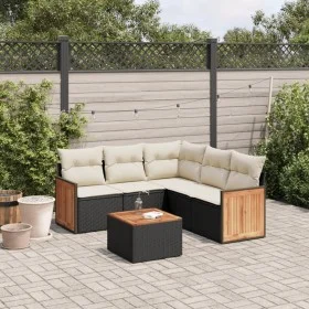 Set de sofás de jardín 6 piezas y cojines ratán sintético negro de , Conjuntos de jardín - Ref: Foro24-3260047, Precio: 371,2...