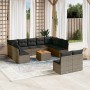 Set de sofás de jardín 12 pzas con cojines ratán sintético gris de , Conjuntos de jardín - Ref: Foro24-3223890, Precio: 649,3...