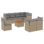 Set de sofás de jardín 9 pzas con cojines ratán sintético beige de , Conjuntos de jardín - Ref: Foro24-3223742, Precio: 556,4...