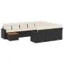 Set de sofás de jardín 11 pzas y cojines ratán sintético negro de , Sofás modulares de exterior - Ref: Foro24-3224306, Precio...