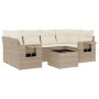Set sofás de jardín 7 piezas y cojines ratán sintético beige de , Conjuntos de jardín - Ref: Foro24-3252255, Precio: 536,16 €...