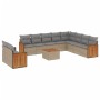 Set de sofás de jardín 11pzas con cojines ratán sintético beige de , Conjuntos de jardín - Ref: Foro24-3260204, Precio: 696,0...
