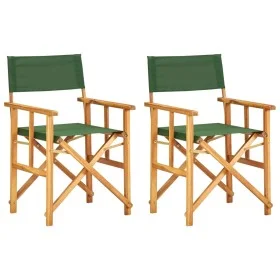 Sillas de director 2 uds madera maciza de teca verde de vidaXL, Sillas de jardín - Ref: Foro24-45949, Precio: 112,18 €, Descu...