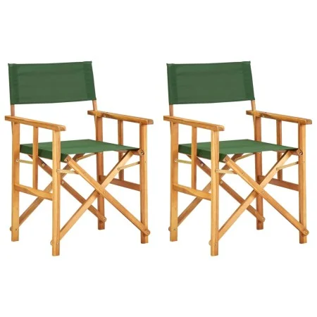 Sillas de director 2 uds madera maciza de teca verde de vidaXL, Sillas de jardín - Ref: Foro24-45949, Precio: 112,18 €, Descu...