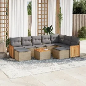 Juego de sofás jardín con cojines beige 10 pzas ratán sintético de , Conjuntos de jardín - Ref: Foro24-3260631, Precio: 613,6...