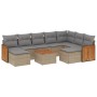 Juego de sofás jardín con cojines beige 10 pzas ratán sintético de , Conjuntos de jardín - Ref: Foro24-3260631, Precio: 613,9...