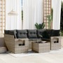 Set de sofás de jardín 7 piezas con cojines ratán PE gris de , Conjuntos de jardín - Ref: Foro24-3252257, Precio: 463,74 €, D...