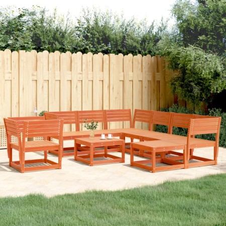 Juego de muebles jardín 8 pzas madera maciza pino marrón cera de , Conjuntos de jardín - Ref: Foro24-3216942, Precio: 748,86 ...