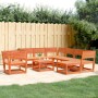 Juego de muebles jardín 8 pzas madera maciza pino marrón cera de , Conjuntos de jardín - Ref: Foro24-3216942, Precio: 748,86 ...