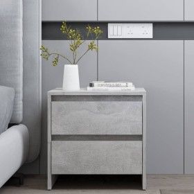 Mesita de noche madera ingeniería gris hormigón 45x34,5x44,5 cm de vidaXL, Mesitas de noche - Ref: Foro24-809853, Precio: 46,...