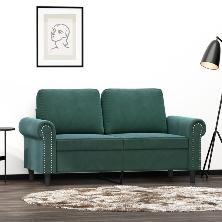 Sofá de 2 plazas de terciopelo verde oscuro 120 cm de , Sofás - Ref: Foro24-359521, Precio: 265,95 €, Descuento: %