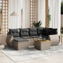 Set de sofás de jardín 7 piezas con cojines ratán PE gris de , Conjuntos de jardín - Ref: Foro24-3257439, Precio: 435,62 €, D...