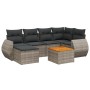 Set de sofás de jardín 7 piezas con cojines ratán PE gris de , Conjuntos de jardín - Ref: Foro24-3257439, Precio: 435,62 €, D...