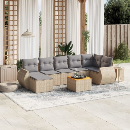 Juego de sofás de jardín con cojines beige 8 pzas ratán PE de , Conjuntos de jardín - Ref: Foro24-3257445, Precio: 510,55 €, ...
