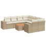 Set de sofás de jardín 9 pzas con cojines ratán sintético beige de , Conjuntos de jardín - Ref: Foro24-3257703, Precio: 659,3...