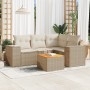 Juego de sofás jardín con cojines 5 pzas ratán sintético beige de , Conjuntos de jardín - Ref: Foro24-3225428, Precio: 360,34...