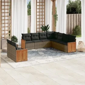 Set de muebles de jardín 9 pzas y cojines ratán sintético gris de , Conjuntos de jardín - Ref: Foro24-3260184, Precio: 617,61...