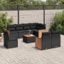 Set de sofás de jardín 8 piezas y cojines ratán sintético negro de , Conjuntos de jardín - Ref: Foro24-3260249, Precio: 574,3...