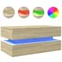 Couchtisch mit LED-Leuchten Sonoma Eiche 90x50x40 cm von , Couchtisch - Ref: Foro24-839863, Preis: 88,79 €, Rabatt: %