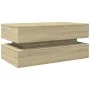 Mesa de centro con luces LED roble Sonoma 90x50x40 cm de , Mesas de centro - Ref: Foro24-839863, Precio: 88,79 €, Descuento: %