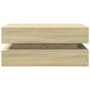 Mesa de centro con luces LED roble Sonoma 90x50x40 cm de , Mesas de centro - Ref: Foro24-839863, Precio: 88,79 €, Descuento: %