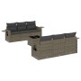 Set de sofás de jardín 7 piezas con cojines ratán PE gris de , Conjuntos de jardín - Ref: Foro24-3252247, Precio: 486,20 €, D...