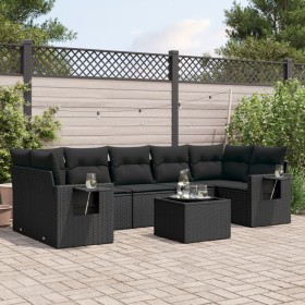 Set de sofás de jardín 8 piezas y cojines ratán sintético negro de , Conjuntos de jardín - Ref: Foro24-3252272, Precio: 542,7...
