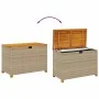 Caja de almacenaje jardín madera acacia ratán beige 110x55x63cm de , Cajas de almacenaje para exteriores - Ref: Foro24-366287...