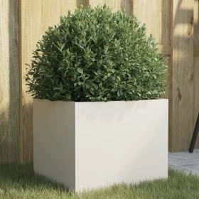 Cold-rolled white steel planter 32x30x29 cm by , Pots and planters - Ref: Foro24-841537, Price: 40,87 €, Discount: %