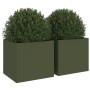 Jardineras 2 unidades acero verde oliva 32x30x29 cm de , Maceteros y jardineras - Ref: Foro24-841542, Precio: 54,26 €, Descue...