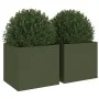Jardineras 2 unidades acero verde oliva 32x30x29 cm de , Maceteros y jardineras - Ref: Foro24-841542, Precio: 46,38 €, Descue...