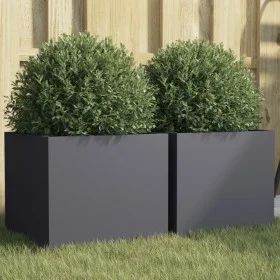 Jardineras 2 unidades acero gris antracita 32x30x29 cm de , Maceteros y jardineras - Ref: Foro24-841540, Precio: 66,26 €, Des...
