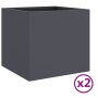 Jardineras 2 unidades acero gris antracita 32x30x29 cm de , Maceteros y jardineras - Ref: Foro24-841540, Precio: 73,39 €, Des...