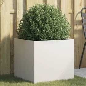 Kaltgewalztes Stahl-Pflanzgefäß weiß 49x47x46 cm von , Töpfe und Pflanzgefäße - Ref: Foro24-841561, Preis: 56,70 €, Rabatt: %