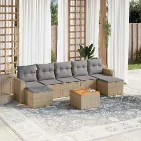 Juego de sofás de jardín con cojines beige 8 pzas ratán PE de , Sofás modulares de exterior - Ref: Foro24-3224253, Precio: 43...