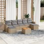 Juego de sofás de jardín con cojines beige 8 pzas ratán PE de , Sofás modulares de exterior - Ref: Foro24-3224253, Precio: 42...