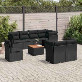 Set de sofás de jardín 8 piezas y cojines ratán sintético negro de , Conjuntos de jardín - Ref: Foro24-3223738, Precio: 572,6...