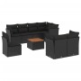Set de sofás de jardín 8 piezas y cojines ratán sintético negro de , Conjuntos de jardín - Ref: Foro24-3223738, Precio: 572,6...