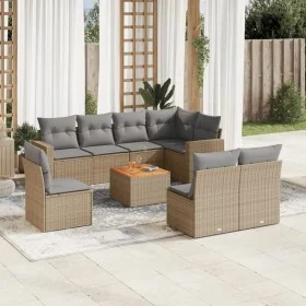 Set de sofás de jardín 9 pzas con cojines ratán sintético beige de , Conjuntos de jardín - Ref: Foro24-3224162, Precio: 530,6...