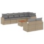 Set de sofás de jardín 9 pzas con cojines ratán sintético beige de , Conjuntos de jardín - Ref: Foro24-3224211, Precio: 580,3...