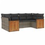 Set de muebles de jardín 6 pzas y cojines ratán sintético gris de , Conjuntos de jardín - Ref: Foro24-3260345, Precio: 432,05...
