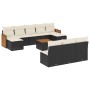 Set de sofás de jardín 11 pzas y cojines ratán sintético negro de , Conjuntos de jardín - Ref: Foro24-3260474, Precio: 583,28...