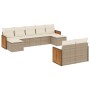 Set de sofás de jardín 9 pzas con cojines ratán sintético beige de , Conjuntos de jardín - Ref: Foro24-3260483, Precio: 592,8...