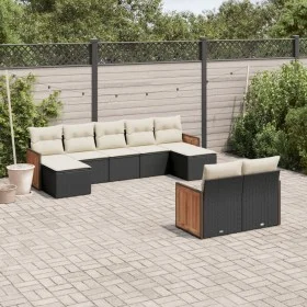 Set de sofás de jardín 8 piezas y cojines ratán sintético negro de , Conjuntos de jardín - Ref: Foro24-3260481, Precio: 564,4...