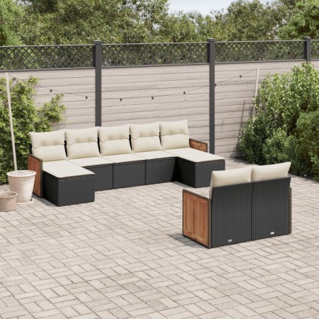 Set de sofás de jardín 8 piezas y cojines ratán sintético negro de , Conjuntos de jardín - Ref: Foro24-3260481, Precio: 544,6...