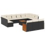 Set sofás de jardín 14 pzas con cojines ratán sintético negro de , Conjuntos de jardín - Ref: Foro24-3260544, Precio: 821,81 ...