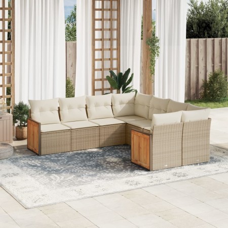 Juego de sofás de jardín con cojines beige 8 pzas ratán PE de , Conjuntos de jardín - Ref: Foro24-3260637, Precio: 587,14 €, ...