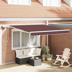 Toldo retráctil manual con luz LED marrón 300x250 cm en Toldos | Comprar online en Foru.es